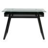 Modern Black Frame Glass Top Computer Desk Writing Table with Open Shelf - Image 2