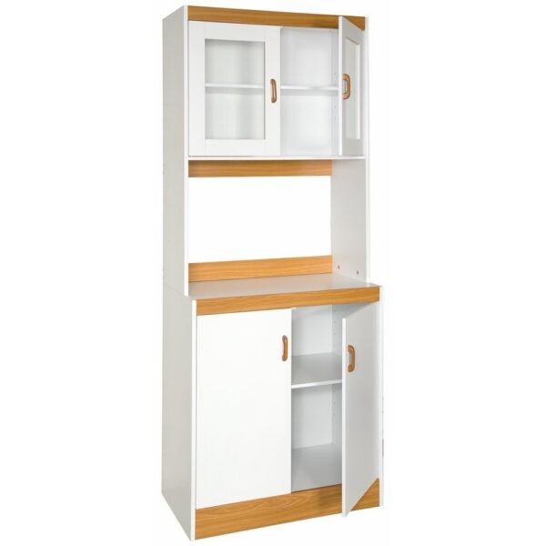 Tall Kitchen Storage Cabinet Cupboard with Microwave Space - Image 3