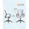 White Modern Mid-Back Office Desk Chair Ergonomic Mesh with Armrest on Wheels - Image 4
