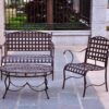 3-Piece Wrought Iron Patio Furniture Lounge Seating Group Set - Image 2