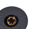 50,000 BTU Grey Wicker Round LP Gas Propane Fire Pit w/ Faux Wood Tabletop and Cover - Image 3