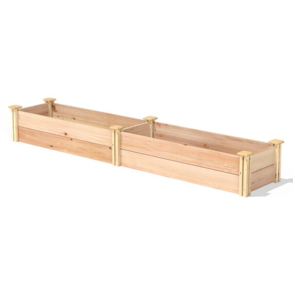 16 in x 96 in FarmHome Narrow Cedar Wood Raised Garden Bed - Made in USA - Image 2