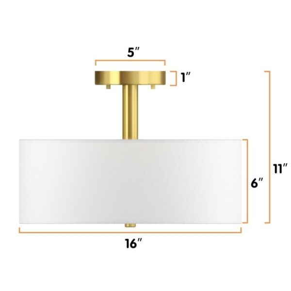 Modern 3-Light Ceiling Mount Glass Pendant Drum Lamp Chandelier White Bronze - Image 5