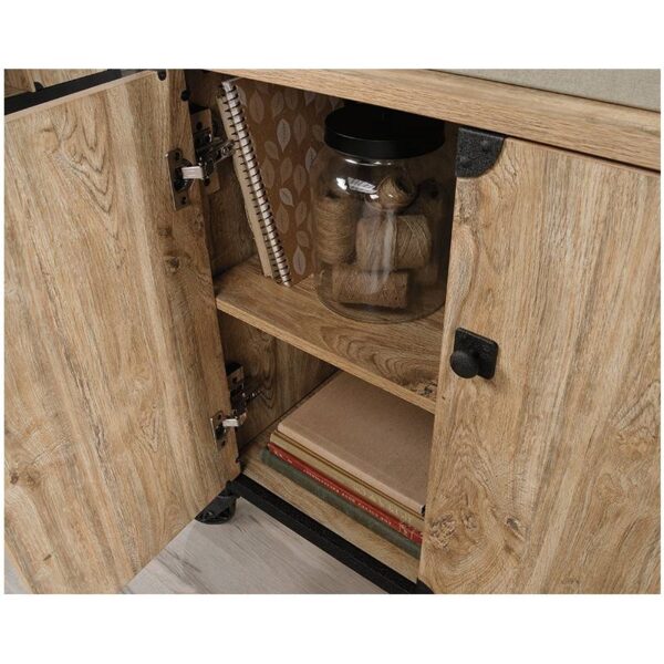 Mesquite FarmHome 3 Tier Entryway Bookcase Storage Cabinet Fixed Casters - Image 4