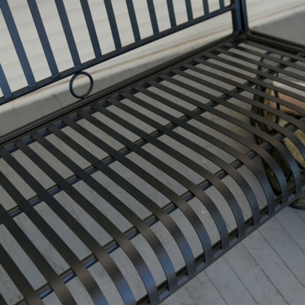 Wrought Iron Outdoor Patio 4-Ft Porch Swing in Black - Image 4