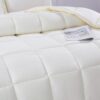 Queen Size Off White 3 Piece Microfiber Reversible Comforter Set - Image 2