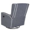 Modern Gray Wingback Polyester Upholstered Swivel Recliner Rocking Chair - Image 5