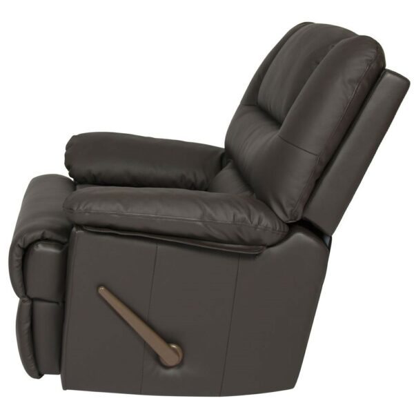 Sturdy Brown Padded Faux Leather Rocking Recliner Chair - Image 2