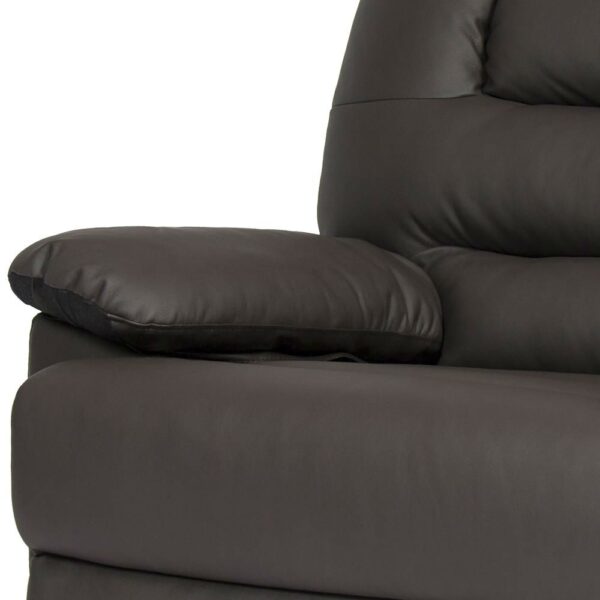 Sturdy Brown Padded Faux Leather Rocking Recliner Chair - Image 4