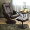 Sturdy Brown Faux Leather Electric Massage Recliner Chair w/ Ottoman - Image 2