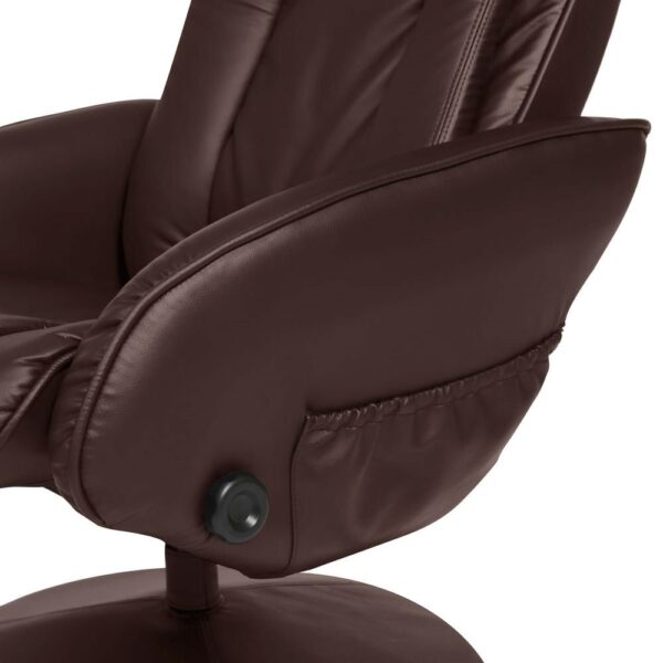 Sturdy Brown Faux Leather Electric Massage Recliner Chair w/ Ottoman - Image 4