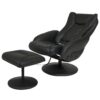 Sturdy Black Faux Leather Electric Massage Recliner Chair w/ Ottoman - Image 3