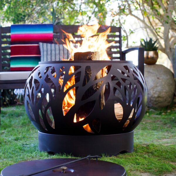 5 Piece Espresso Gas Burning Fire Pit Patio Set - Image 3