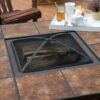 3 Piece Natural Wood Burning Backless Benches Fire Pit Table Set - Image 4