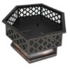 24 Inch Steel Distressed Bronze Lattice Design Fire Pit With Cover - Image 4