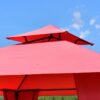 11ft x 11ft Steel Gazebo Canopy Tent Party Red - Image 2
