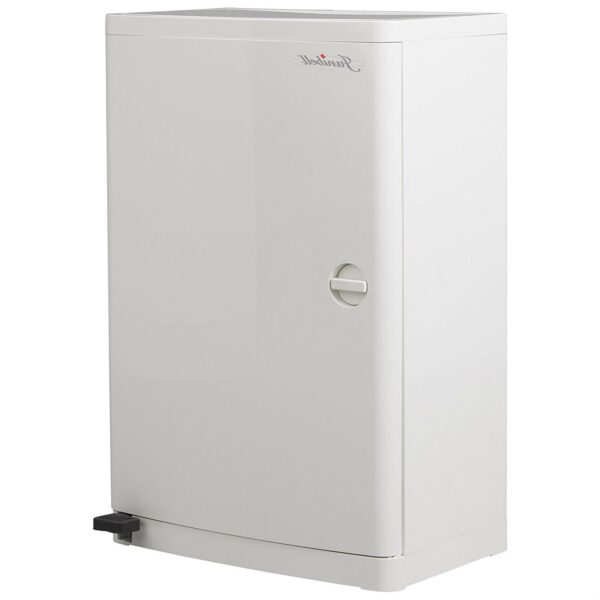 No Hands 18-Gallon Kitchen Trash Can in White with Food Pedal Lid - Image 2