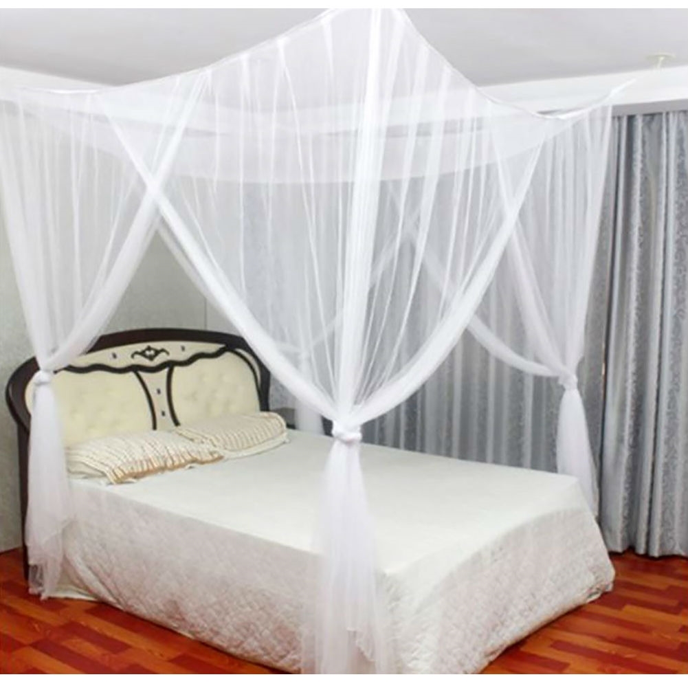 White Mosquito Net Bed Canopy Mesh Netting - size Full Queen King - Image 2