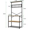 Modern Metal Wood 4-Shelf Kitchen Baker's Rack Microwave Stand - Image 4