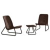 3-Piece Outdoor Patio Furniture Set in Brown Woven Rattan Resin - Image 2