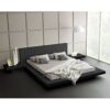 King Modern Platform Bed with Headboard and 2 Nightstand in Ash Black - Image 2
