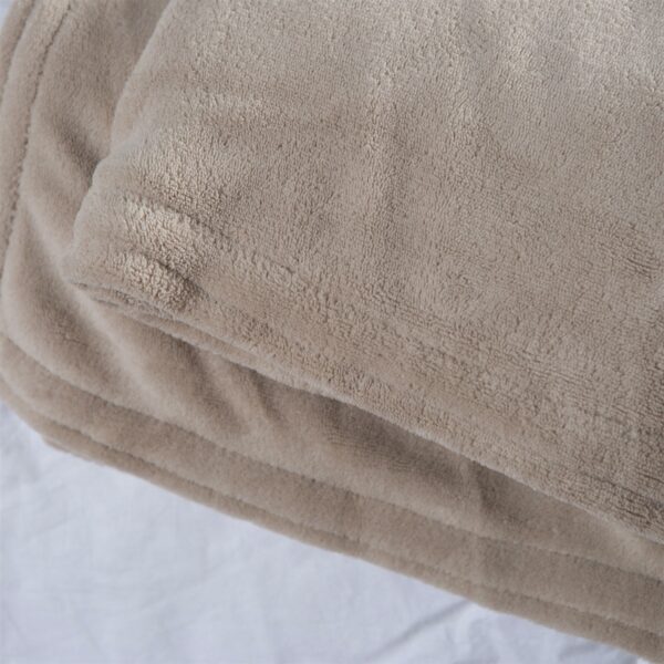 King size Beige Linen Microplush Warming Electric Blanket with Digital Controller - Image 3