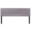 King size Modern Light Grey Fabric Upholstered Panel Headboard - Image 2