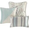 King Size 7 Piece Bed In A Bag Comforter Set Faux Silk Blue Stripes - Image 3