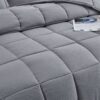 King Size Grey 3 Piece Microfiber Reversible Comforter Set - Image 3