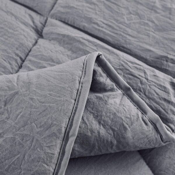 King Size Grey 3 Piece Microfiber Reversible Comforter Set - Image 4