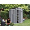 Ventilated Top Plastic Shed for Outdoor Lawn Garden Tool Storage - Image 3