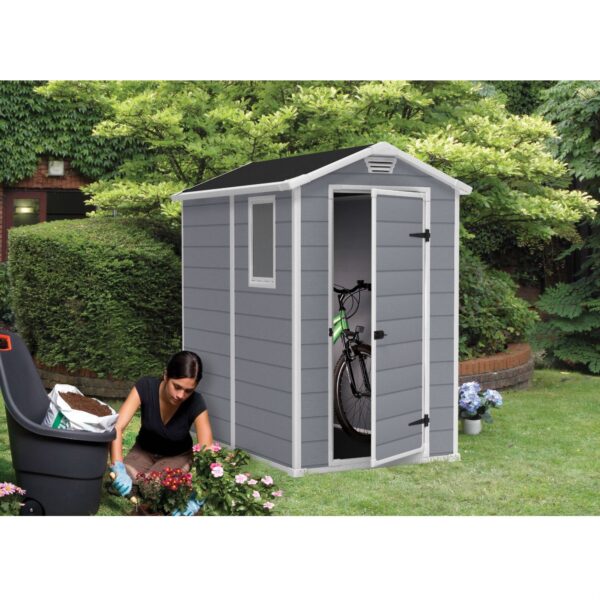 Ventilated Top Plastic Shed for Outdoor Lawn Garden Tool Storage - Image 3