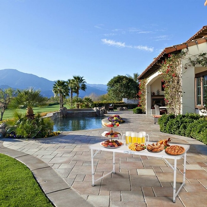 Multipurpose Indoor/Outdoor Lightweight Folding Table with Carry Handle - Image 4