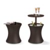 Outdoor Patio Pool Cocktail Table Cooler Bar in Brown Wicker Resin - Image 2