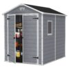 Outdoor 6-ft x 8-ft Storage Shed in Steel Reinforced Polypropylene