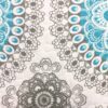 King size 3-Piece Cotton Quit Set in Aqua Blue White and Grey Floral Pattern - Image 3