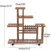 Indoor Outdoor Solid Wood 6-Tier Plant Stand Planter Cart on Wheels - Image 5