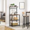 Modern Industrial Metal Wood Bakers Rack with Microwave Shelf - Image 3