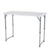 Adjustable Height White HDPE Folding Table with Powder Coated Steel Frame - Image 2