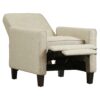 Club Chair Recliner Lounge in Light Beige Linen Upholstery - Image 2