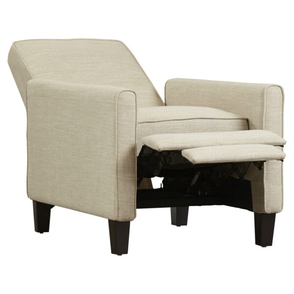Club Chair Recliner Lounge in Light Beige Linen Upholstery - Image 2