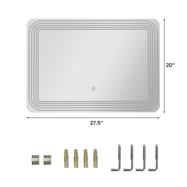 3 Tone LED Touch Sensor Wall Mounted Bathroom Mirror - Image 3