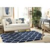 5'1" x 7'6" Shag Extra Plush Geometric Indoor Blue/Beige Area Rug - Image 2