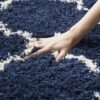 5'1" x 7'6" Shag Extra Plush Geometric Indoor Blue/Beige Area Rug - Image 3