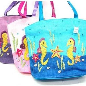 Sea Life Hand Crafted Straw Bag