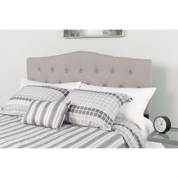 Twin size Light Grey Upholstered Button Tufted Headboard - Image 2