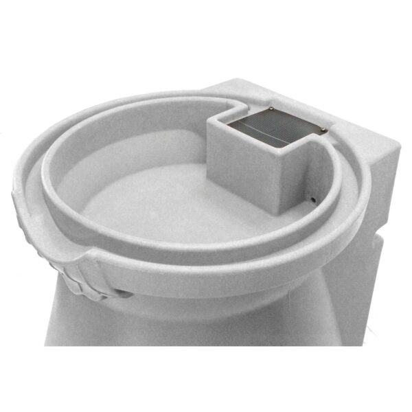 Light Grey Granite 65 Gallon Plastic Urn Rain Barrel with Planter Top - Image 3