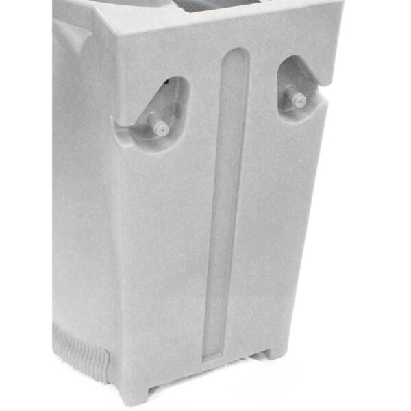 Light Grey Granite 65 Gallon Plastic Urn Rain Barrel with Planter Top - Image 4