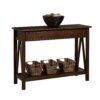 2-Drawer Console Sofa Table Living Room Storage Shelf in Tobacco Brown - Image 2