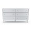 Farmhouse Rustic White Mid Century 6 Drawer Dresser - Image 2